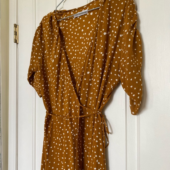 Faithfull the Brand chiara dot print mustard dress - Picture 10 of 13